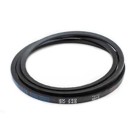 D&D 3V740 Wedge V-Belt, 74 in Outside Length, 3/8 in Top Width, 5/16 in Thickness, 1 Ribs 3V740